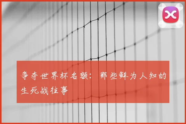 争夺世界杯名额:那些鲜为人知的生死战往事